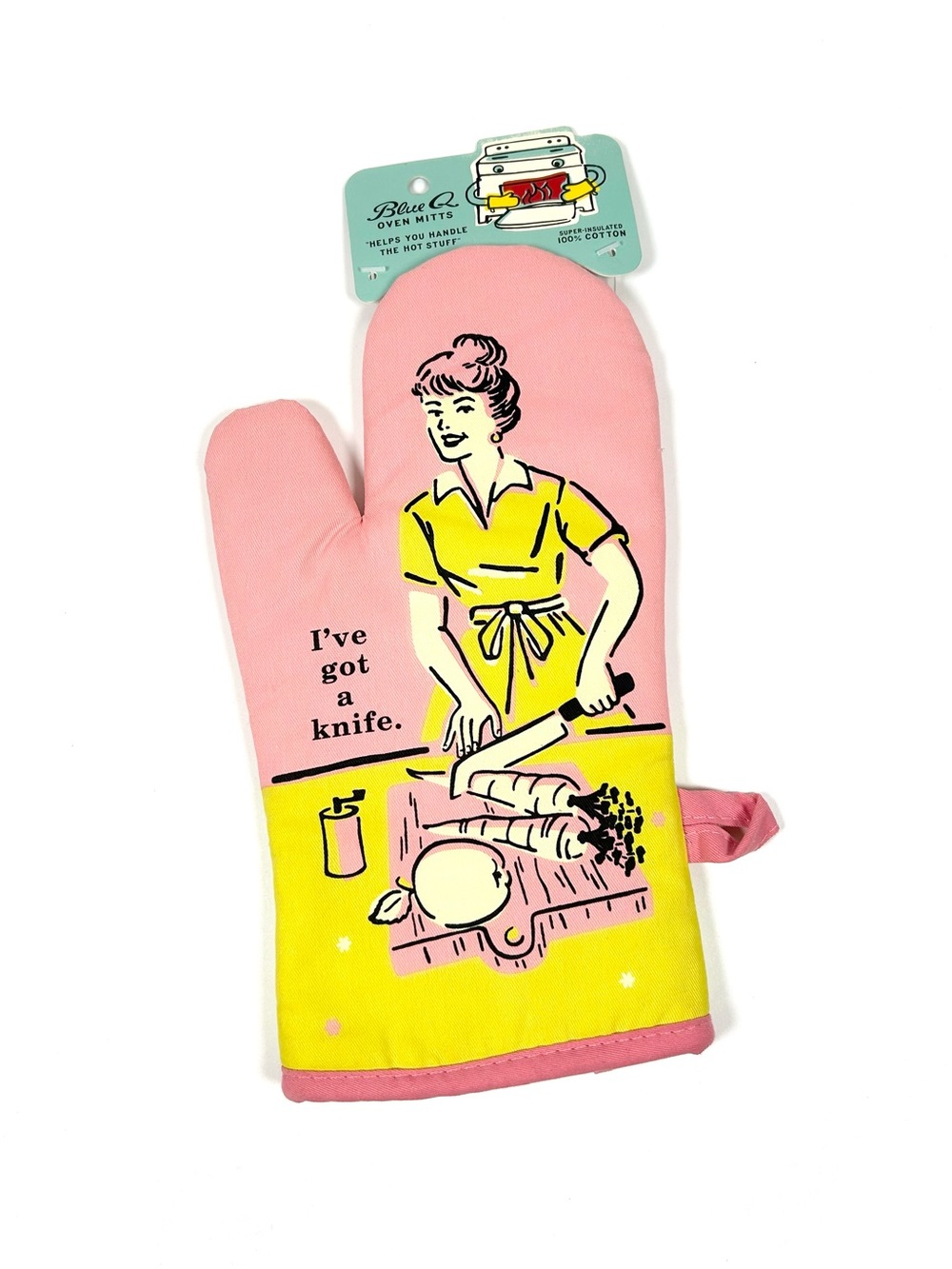 Blue Q Oven Mitt Punk Retro I’ve Got a Knife Kitchen‎ 50’s Satire Illustrated